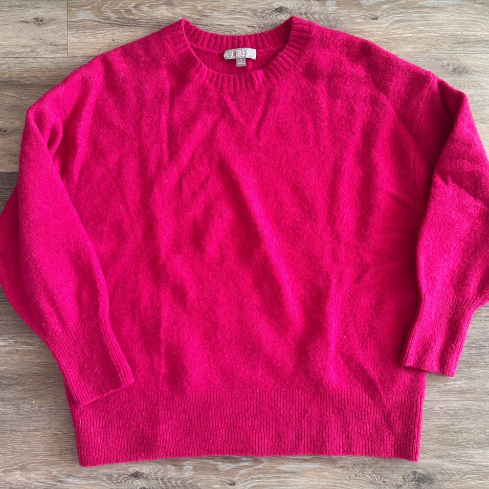 J.Crew Fuchsia Ribbed Neckline Sweater